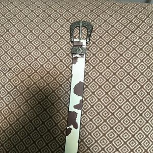 brown cow print belt